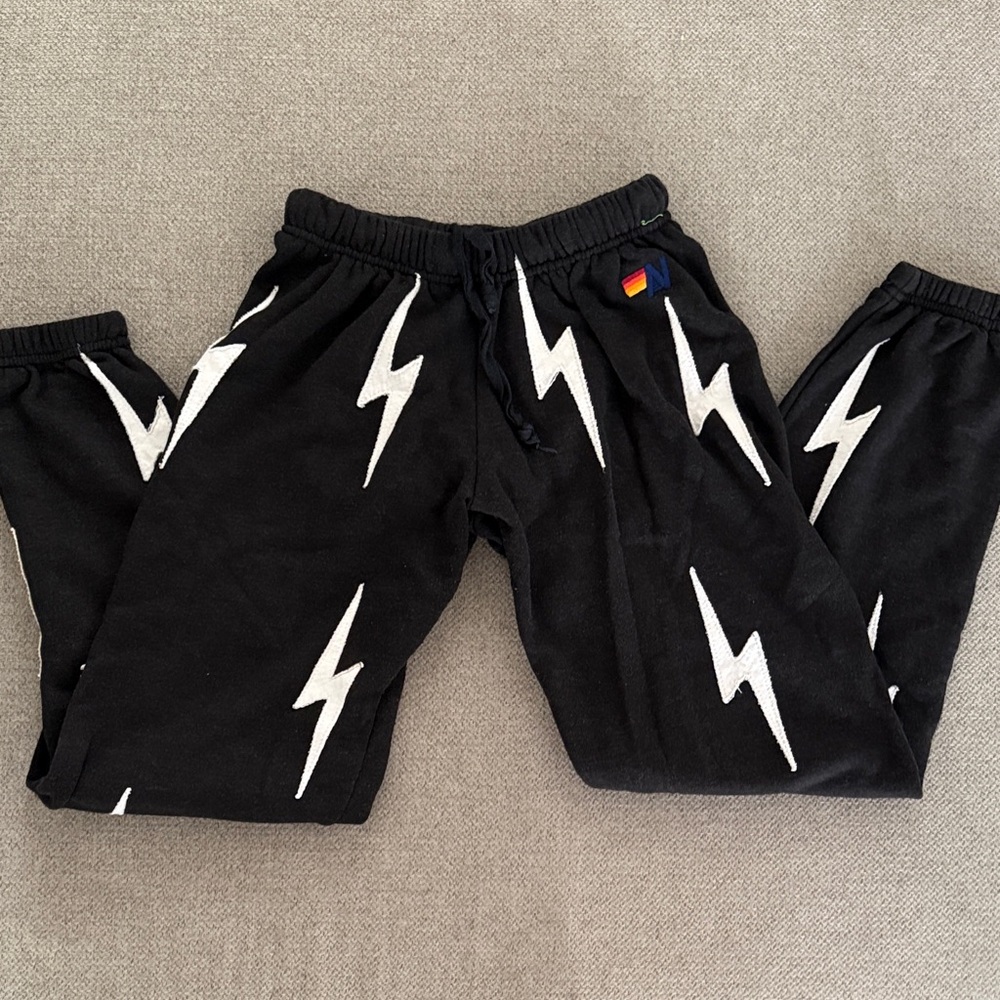 Aviator Nation Black Lightning Bolt Joggers